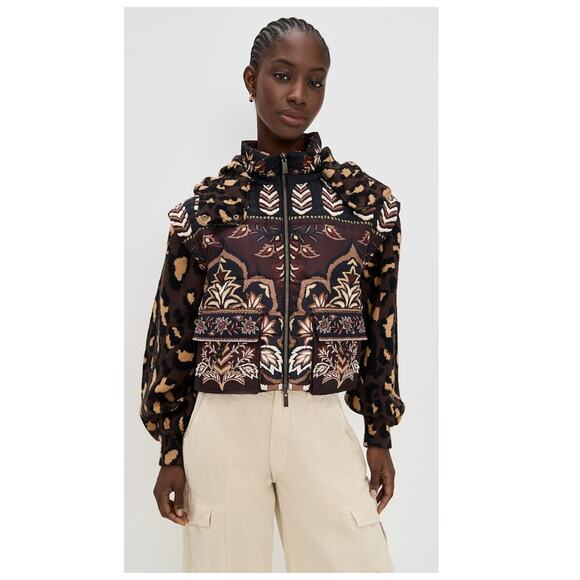 Farm Rio Brown Winter Ainika Puffer Jacket Size Medium - Picture 12 of 12